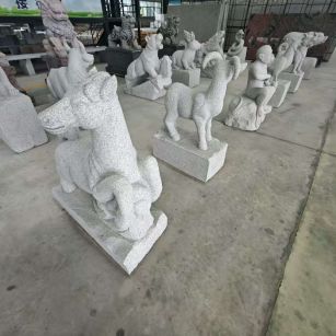 镇江芝麻白雕刻 十二生肖 异形雕刻