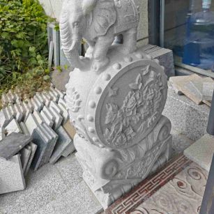 镇江芝麻白抱鼓石 庭院抱鼓石