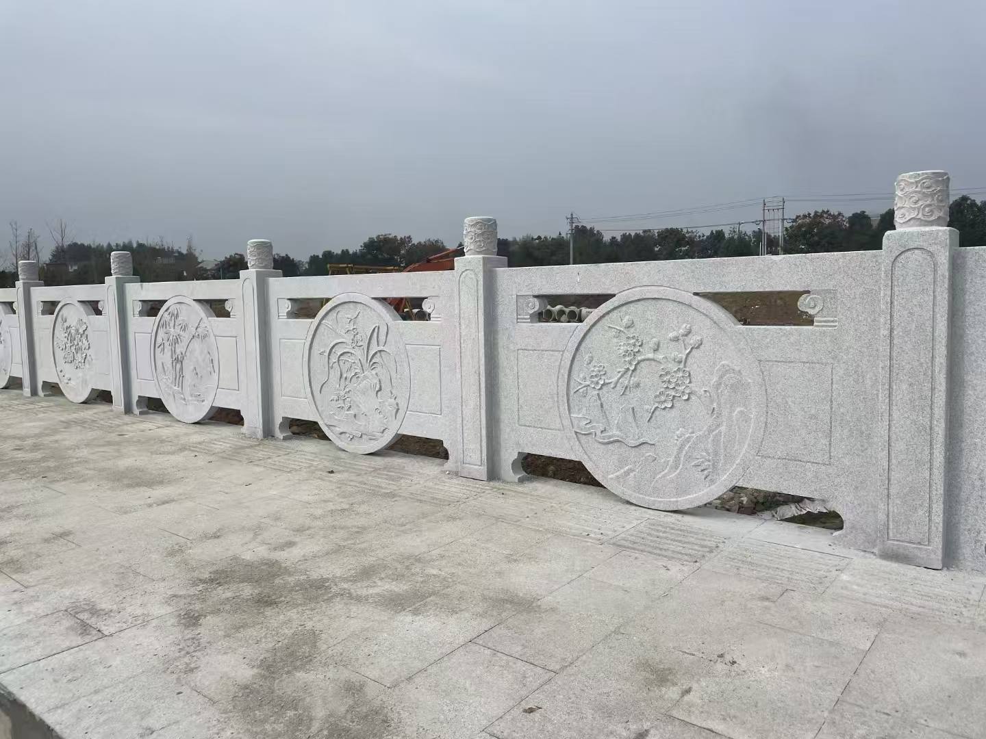镇江芝麻白河道栏杆 石材栏杆